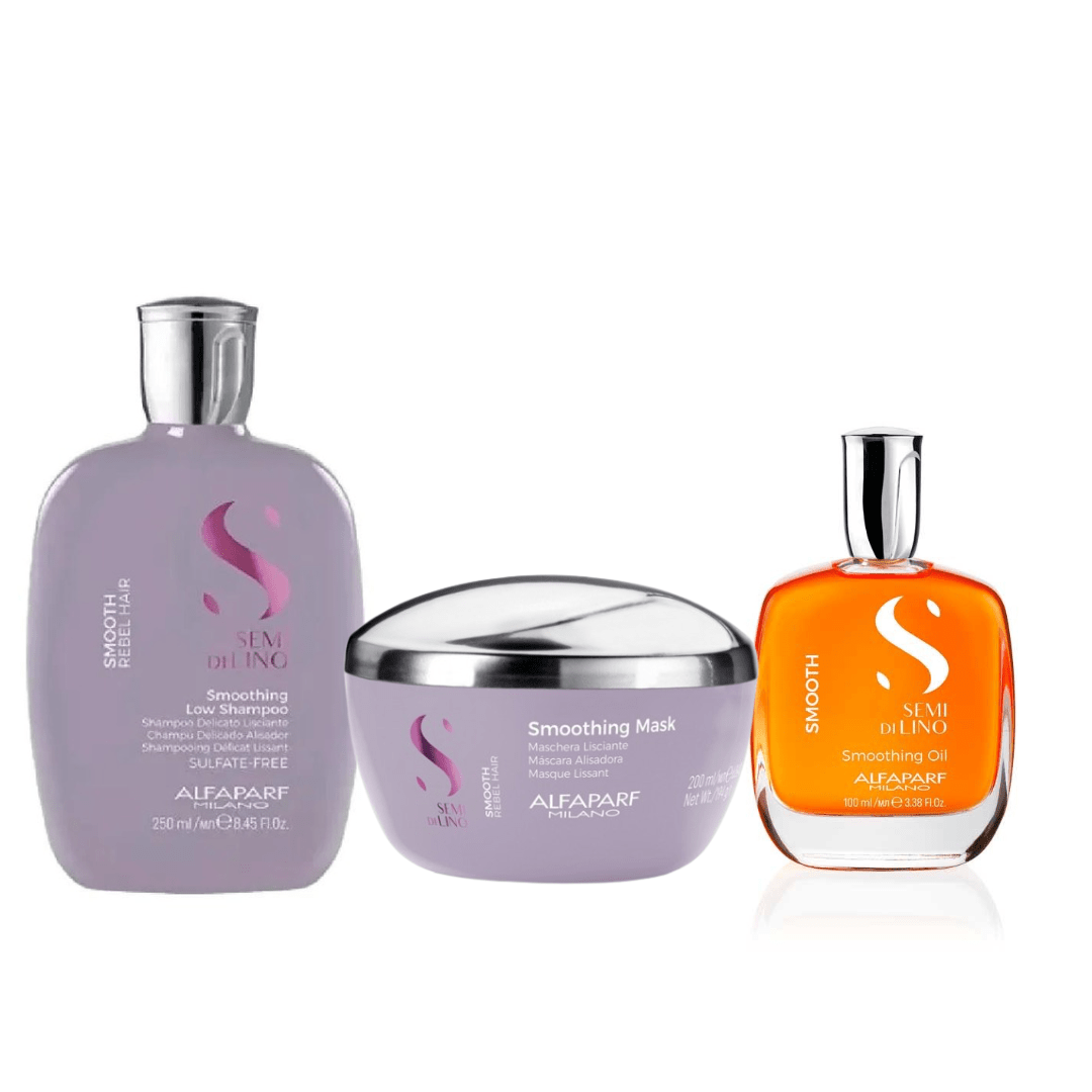 Alfaparf Smoothing Pack Shampoo 250ml+ Mascarilla 200ml+ smoothing oil 100ml1