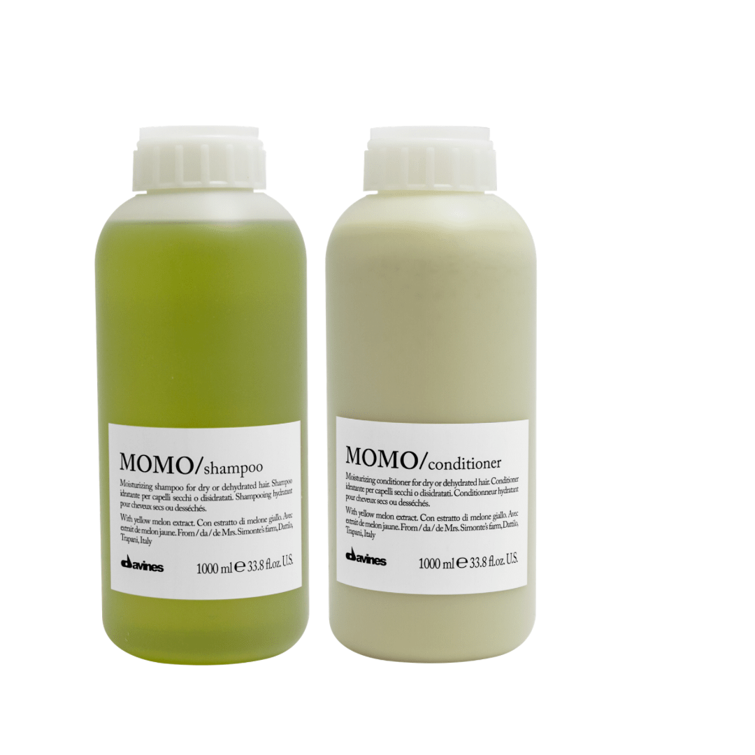 Davines Momo Pack XL Shampoo 1000 ml + Acondicionador 1000 ml Cabello Seco1