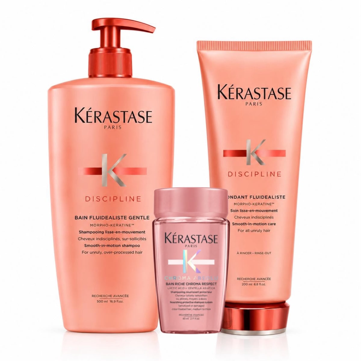 Kerastase Discipline pack XL Bain Fluidealiste Gentle 500 ml + Fondant Fluidealiste 200 ml + Mini Talla de Regalo1