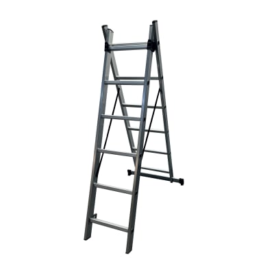 Escalera Doble de Aluminio 2,5 Metros 12 Peldaños