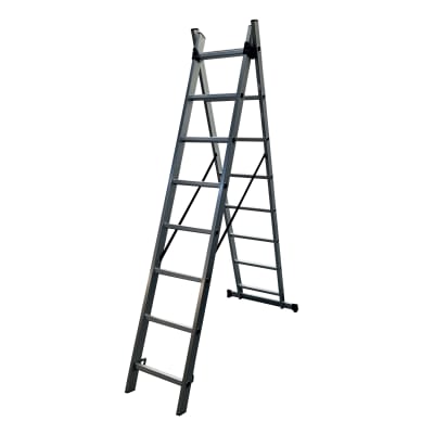 Escalera Doble de Aluminio 3,7 Metros 16 Peldaños