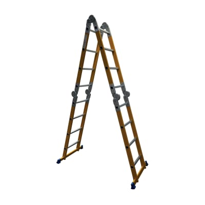 Escalera de Fibra de Vidrio 4,65 Metros 4x4 16 Peldaños