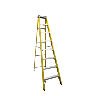 Escalera Tipo Tijera de Fibra de Vidrio y Aluminio 2.3 Mts 7 Peldaños