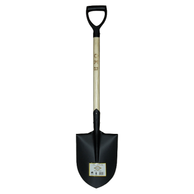 Pala Punta Huevo Mango Madera Asa Negra