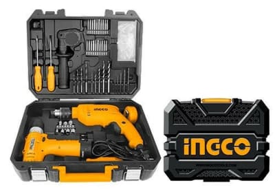 Set Taladro Percutor 680w + Taladro 12v + Maleta 108 Acc INGCO HKTHP11081