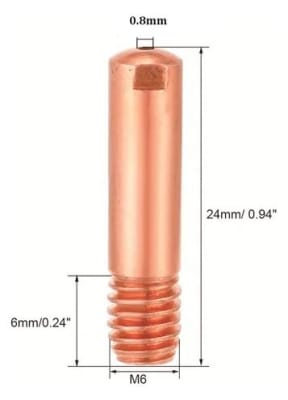 Tubo de Contacto 0.8mm MB 15 AK para Torcha MIG