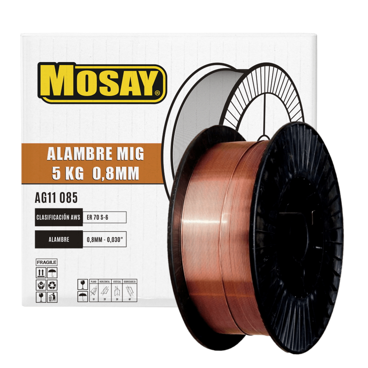 Soldadura Mig 0.8mm Rollo 5 Kilos MOSAY1