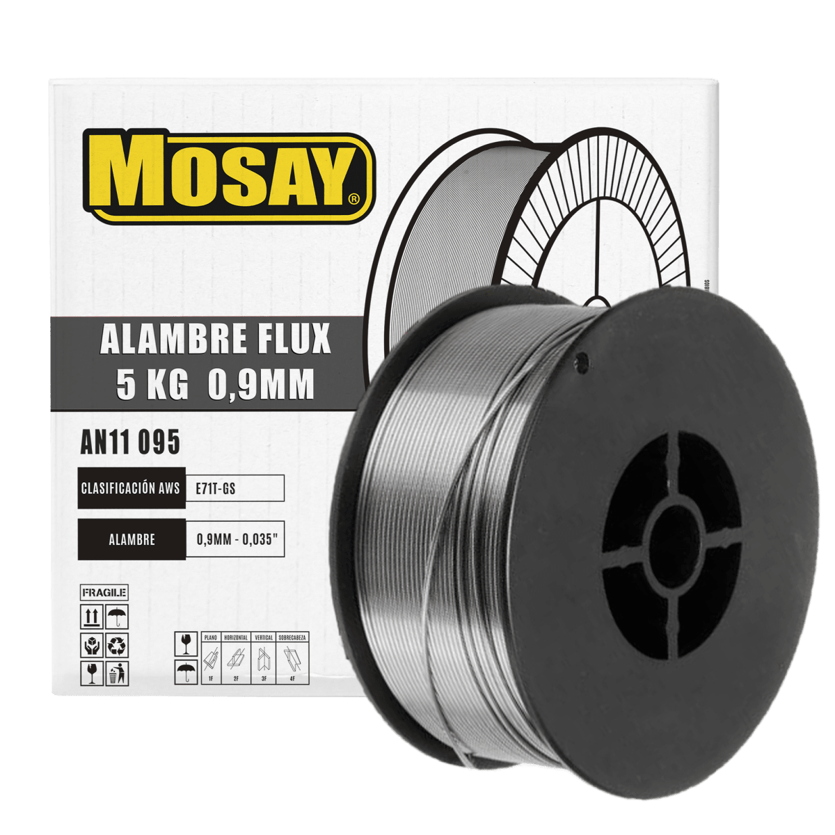 Soldadura Alambre Mig Flux Sin Gas 0.9mm 5kg MOSAY1