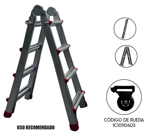 Escalera Telescopica de Aluminio 4 Metros 4x42