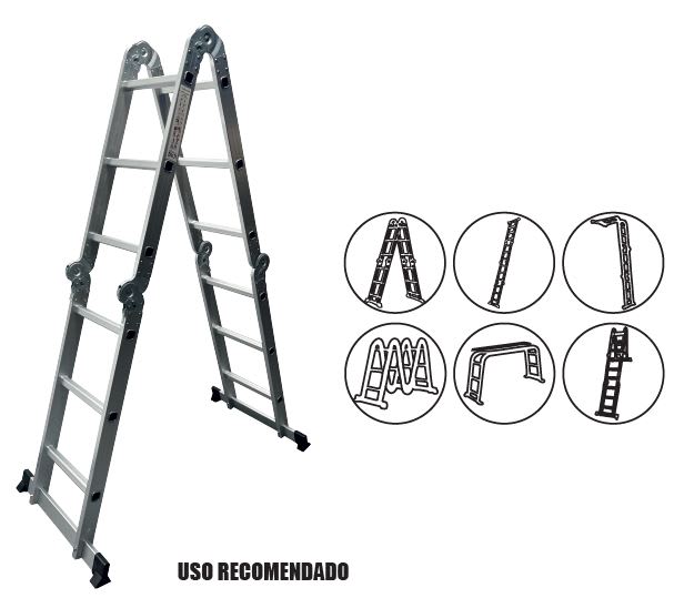Escalera 3,5 Metros Multifuncional de Aluminio 4x32