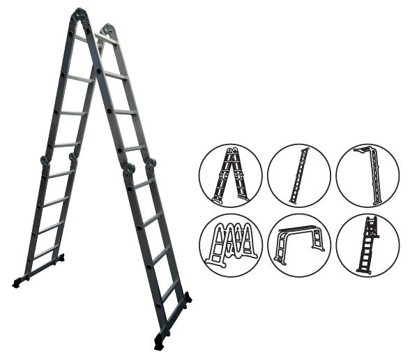 Escalera 4,6 Metros Multifuncional de Aluminio 4x42