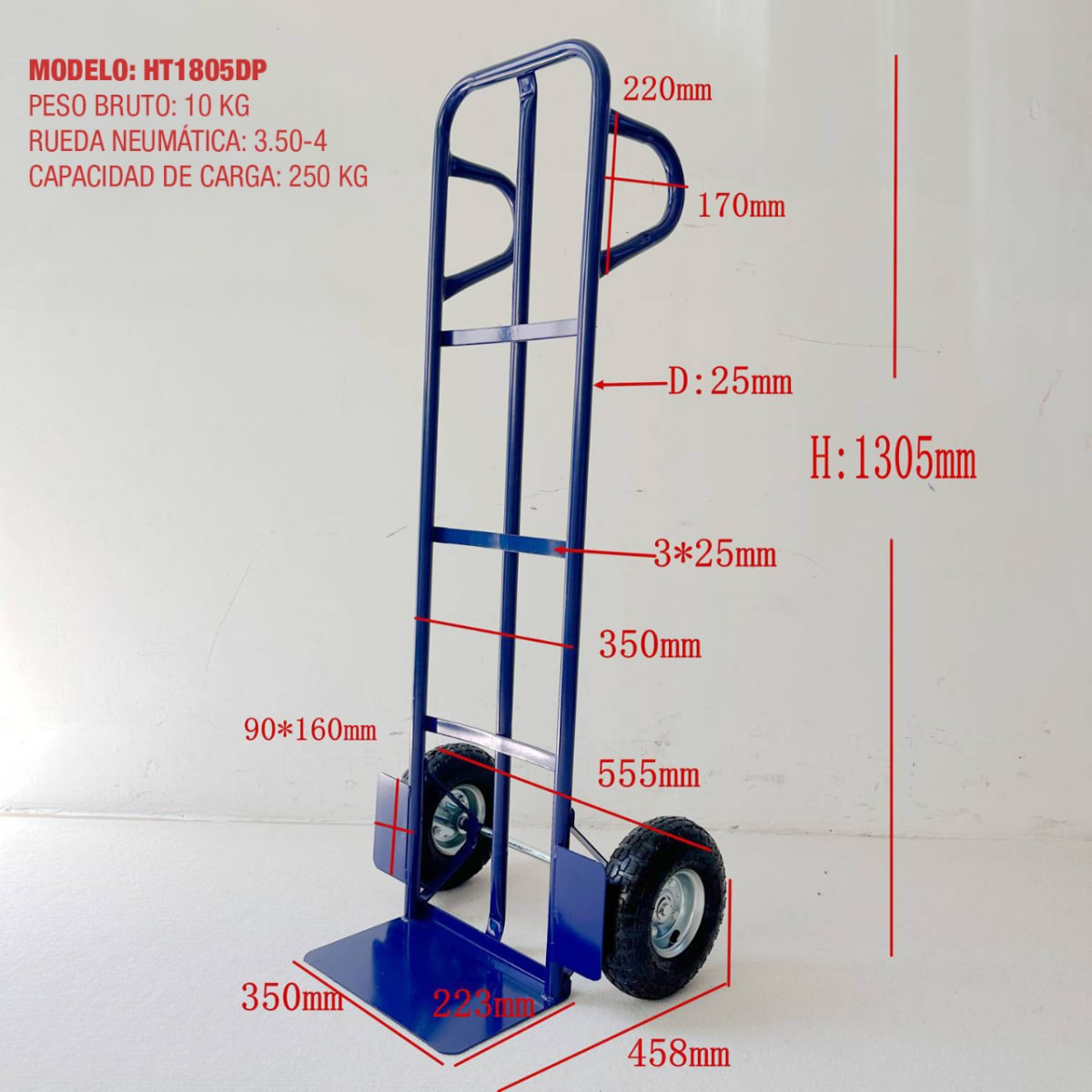 Carro Yegua 250kg Rueda Neumatica 350x4 HT1805DP OKB2