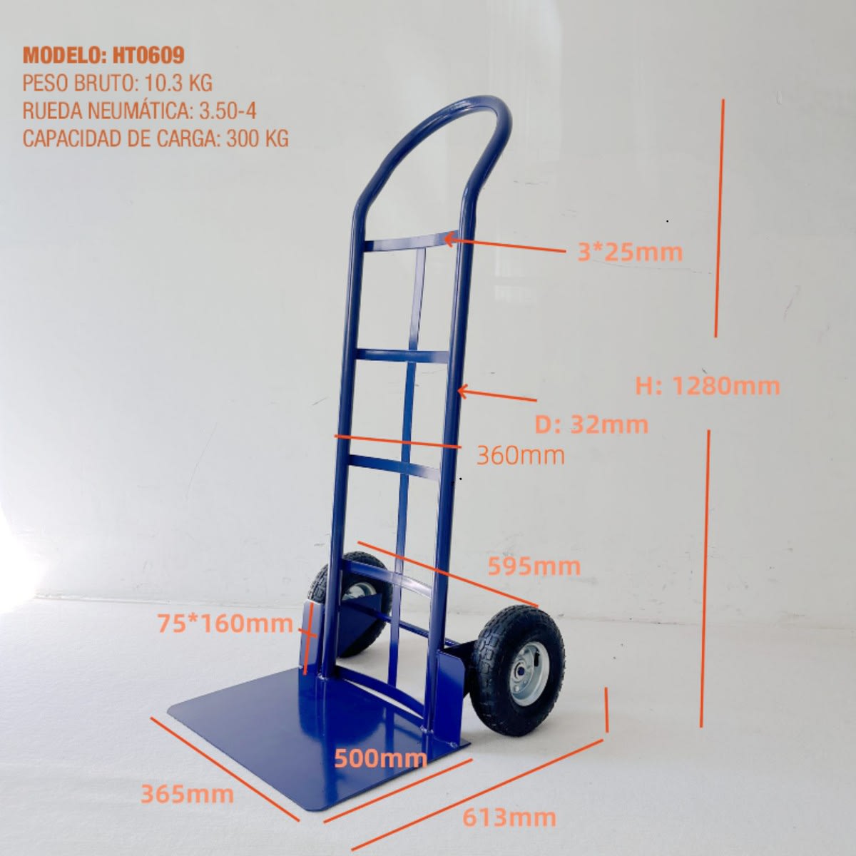 Carro Yegua 300kg Rueda Neumatica 350x4 HT0609 OKB2