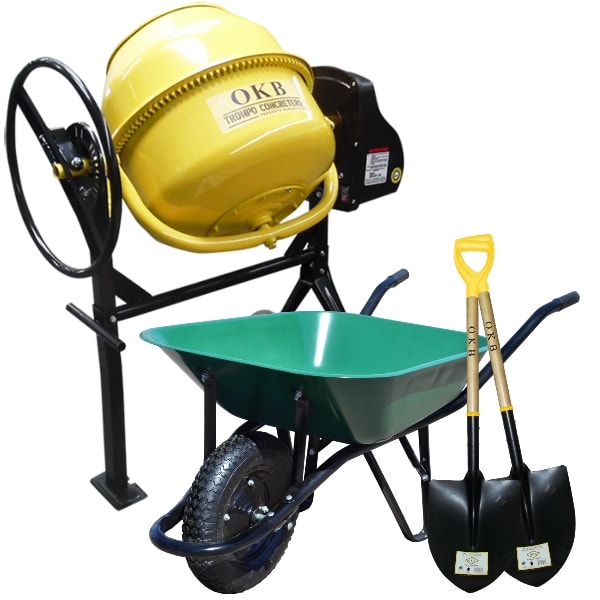 Betonera 140 + Carretilla Verde + 2 Palas Asa Amarilla OKB1