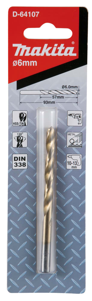 Broca de Metal 6mm HSS-TIN D-64107 MAKITA1
