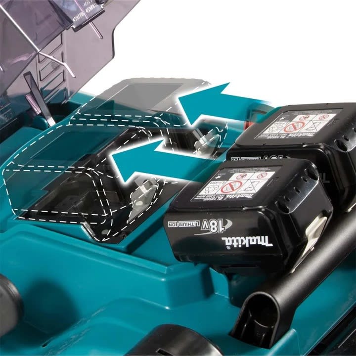 Cortadora de Césped Inalámbrica MAKITA (DLM382Z) + 2 Baterías 18V 3.0Ah (BL1830B X2) + Cargador Doble (DC18SH)5