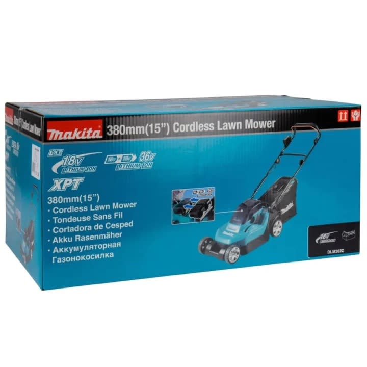 Cortadora de Césped Inalámbrica MAKITA (DLM382Z) + 2 Baterías 18V 3.0Ah (BL1830B X2) + Cargador Doble (DC18SH)9