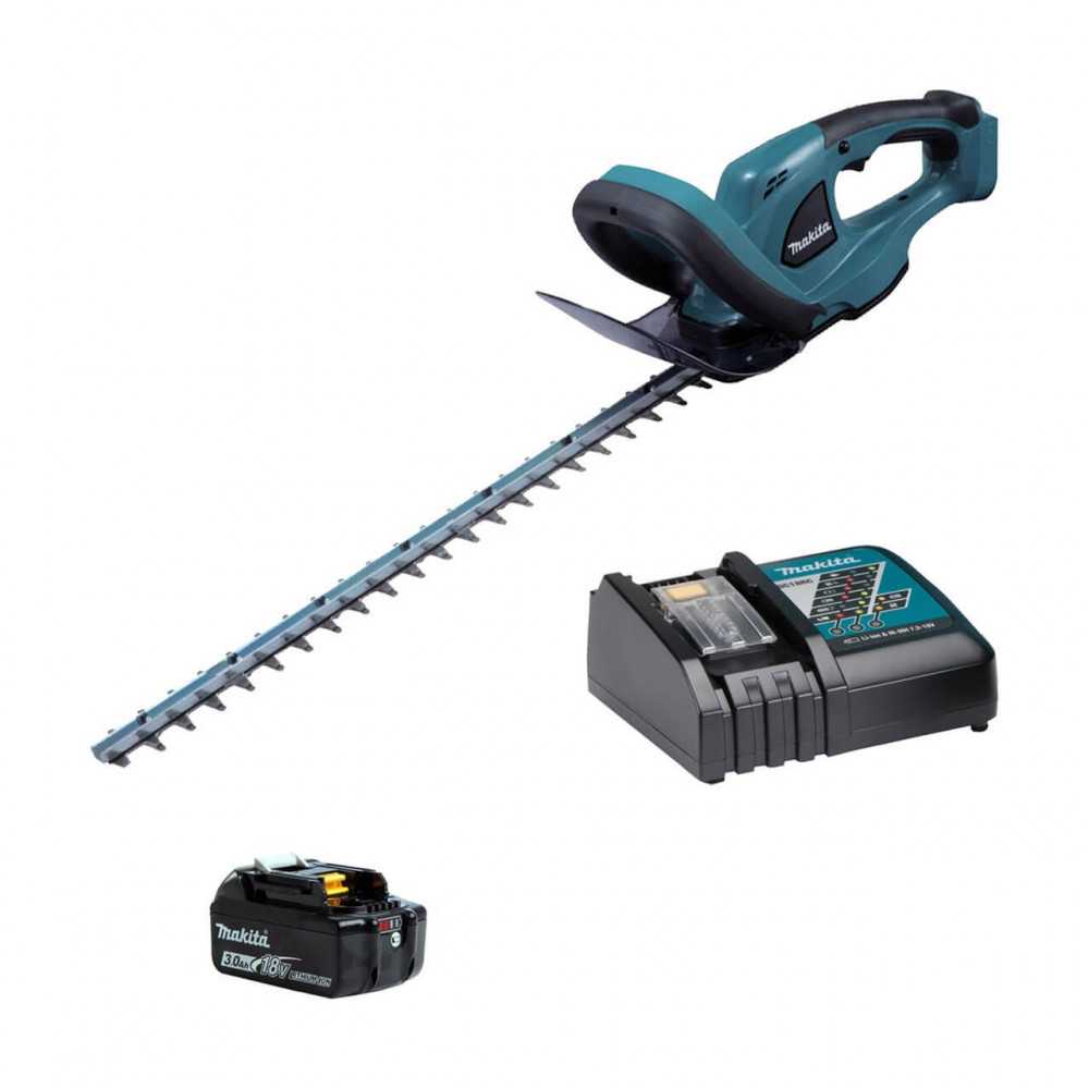 Cortaseto Inalámbrico 520mm MAKITA (DUH523) + Batería 18v 3.0Ah (BL1830B) + Cargador Rapido (DC18RC)2