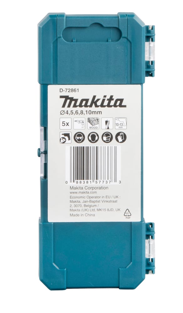 Set Broca Para Madera 4-10mm 5 Piezas MAKITA D-728612