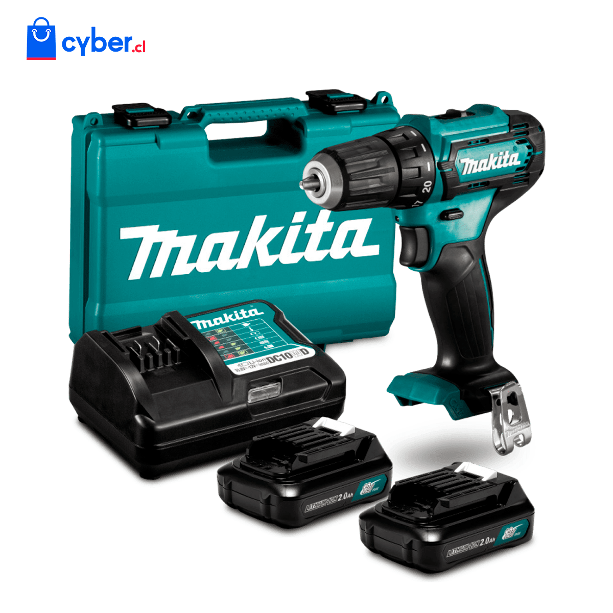 Taladro Atornillador Inalambrico MAKITA + 2 Baterias 12v 2AH (BL1020) + Cargador (DC10WD)2