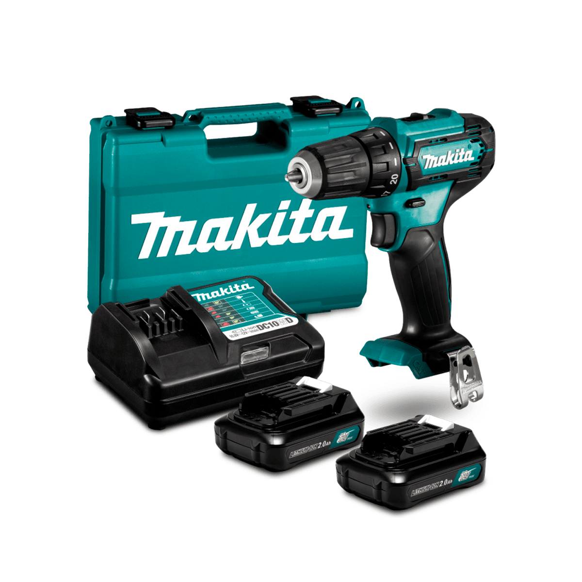 Taladro Atornillador Inalambrico MAKITA + 2 Baterias 12v 2AH (BL1020) + Cargador (DC10WD)3