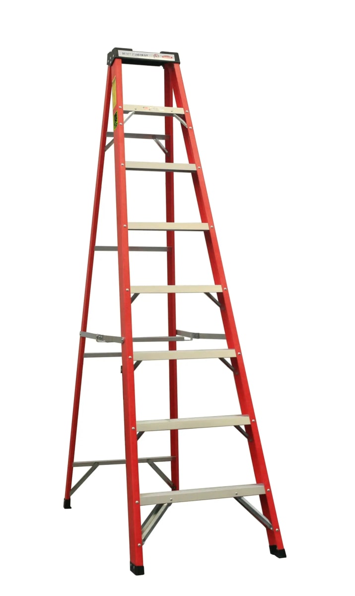 Escalera de Tijera Fibra de Vidrio 8 Escalones MIRLO FG071