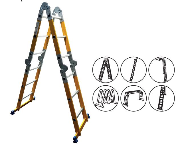 Escalera de Fibra de Vidrio 3,5 Metros 4x3 12 Peldaños2
