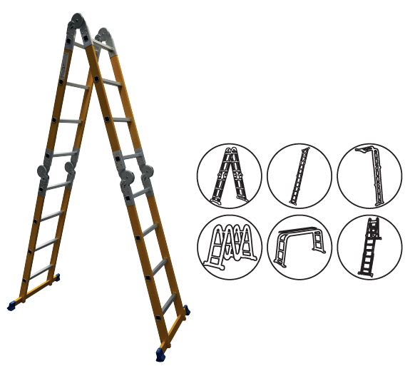 Escalera de Fibra de Vidrio 4,65 Metros 4x4 16 Peldaños2