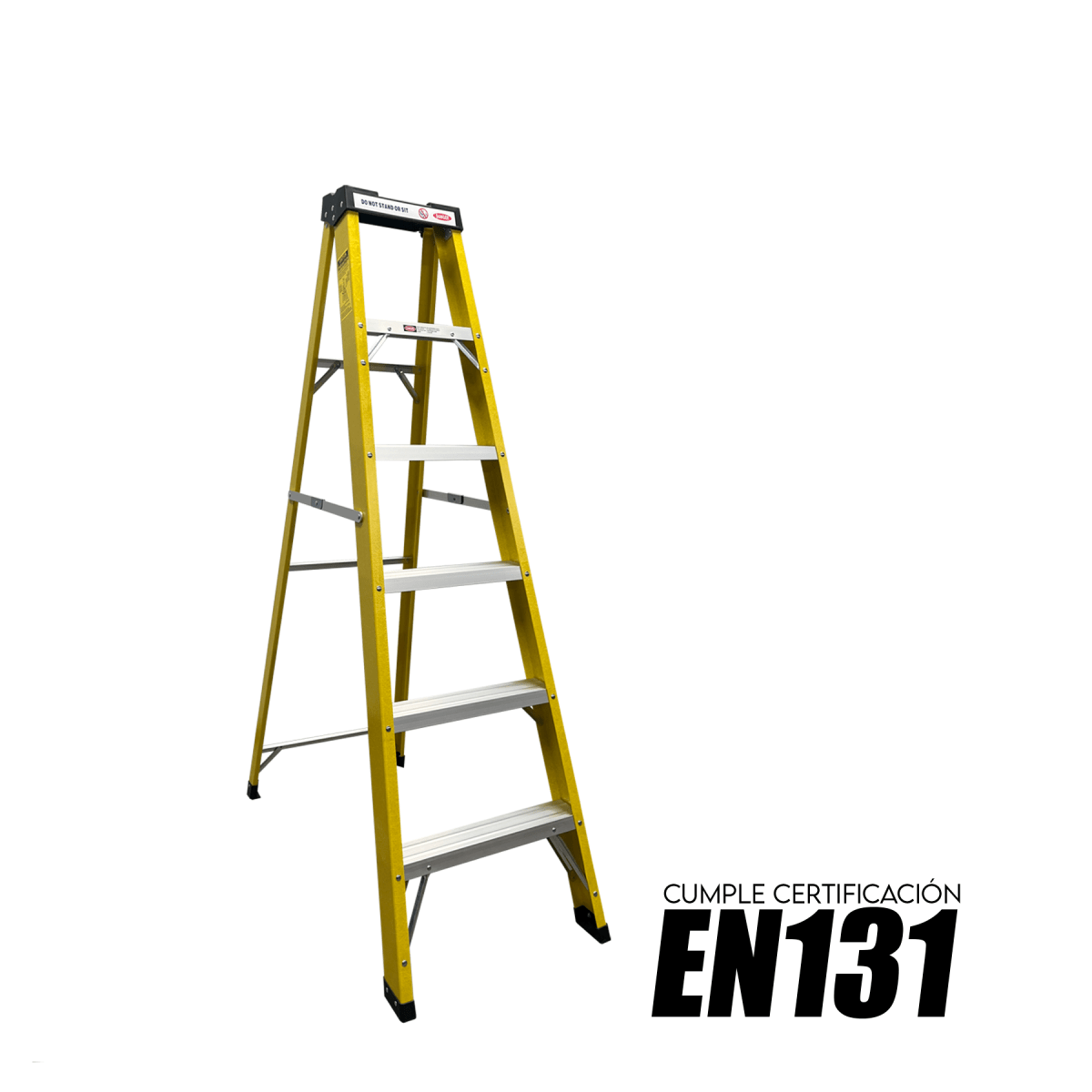 Escalera Tipo Tijera de Fibra de Vidrio y Aluminio 1,73 Metros 5 Peldaños2