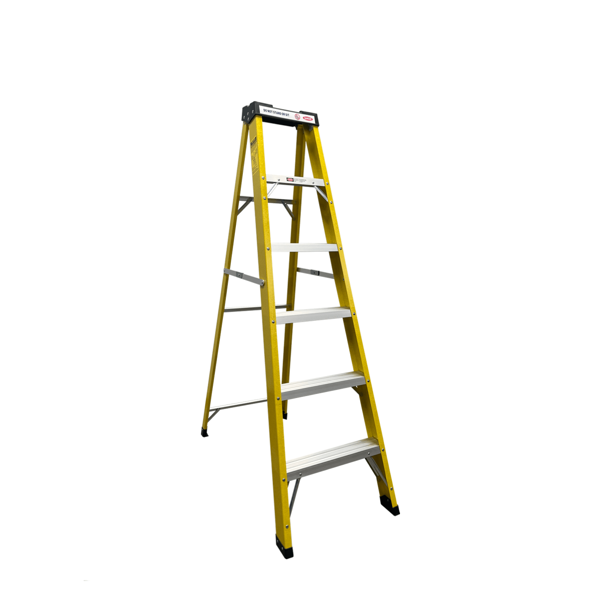 Escalera Tipo Tijera de Fibra de Vidrio y Aluminio 1,73 Metros 5 Peldaños1