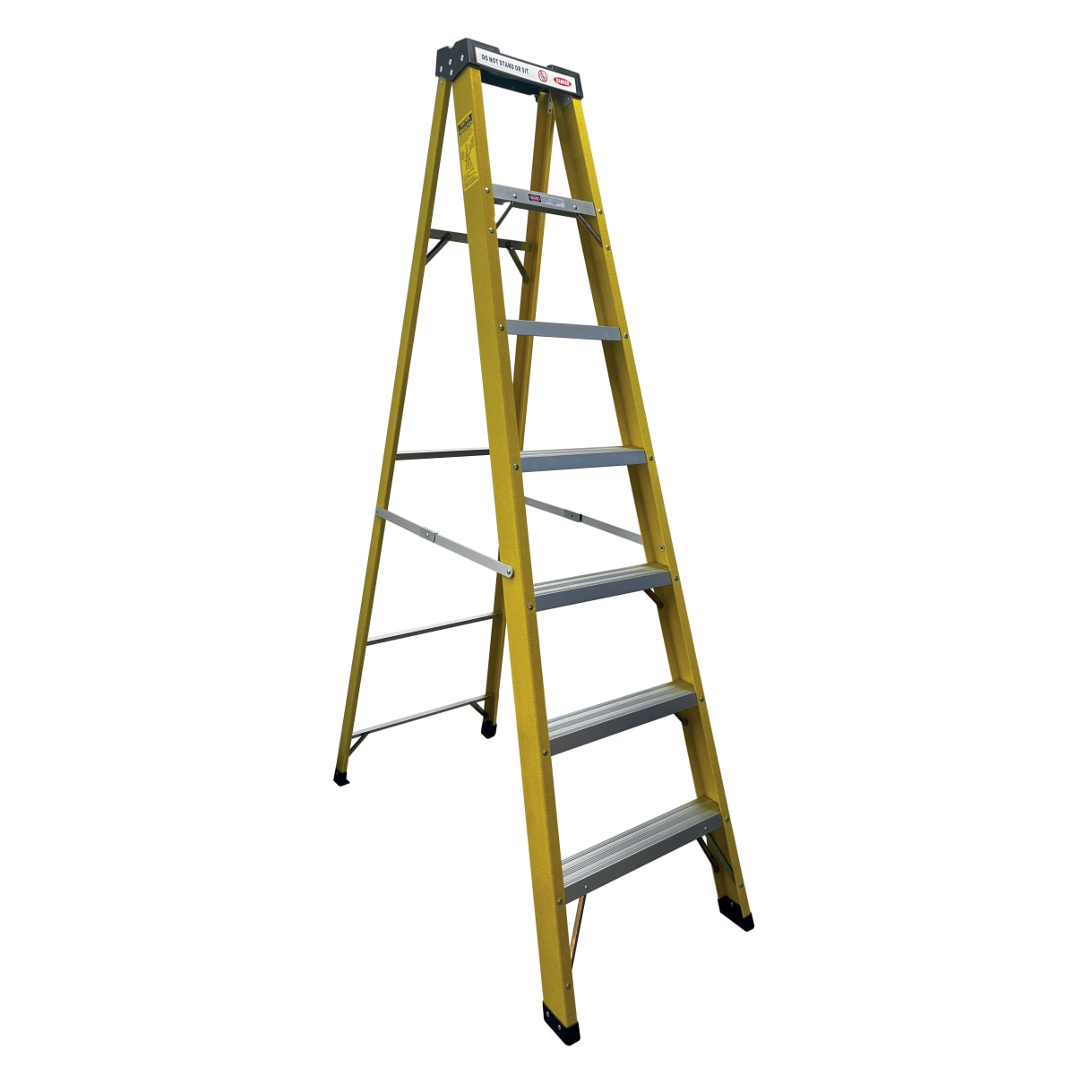 Escalera 2 Metros 6 Peldaños Tipo Tijera de Fibra de Vidrio y Aluminio1