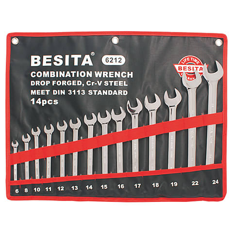 Juego de Llaves 6-24mm Combinadas Métricas 14 Piezas BESITA1