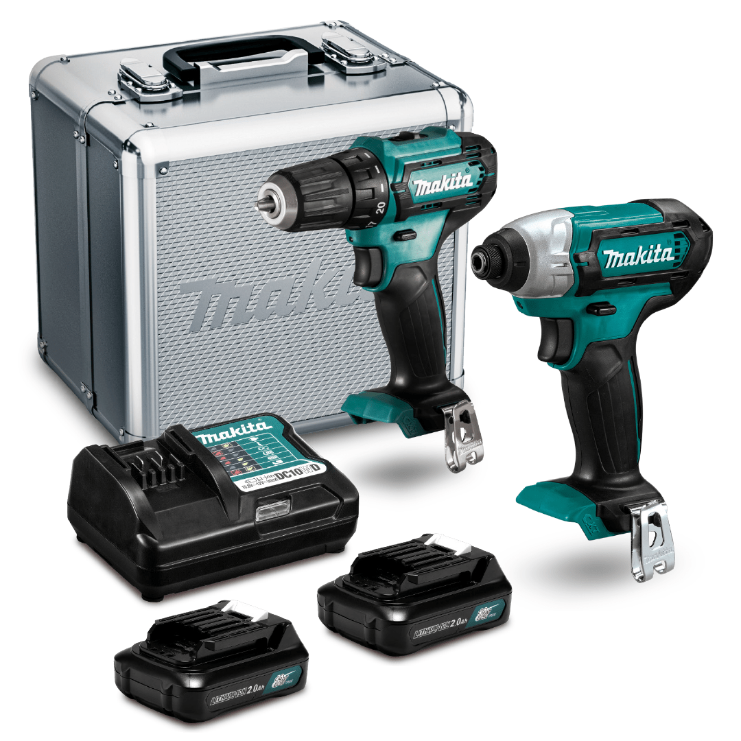 Kit Taladro Atornillador 10mm 12v + Atornillador De Impacto 1/4