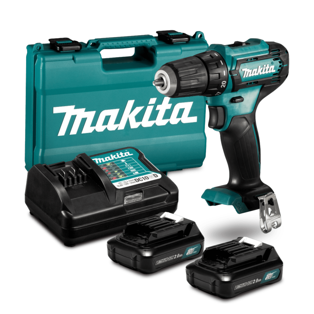 Taladro Atornillador Inalambrico MAKITA + 2 Baterias 12v 2AH (BL1020) + Cargador (DC10WD)16