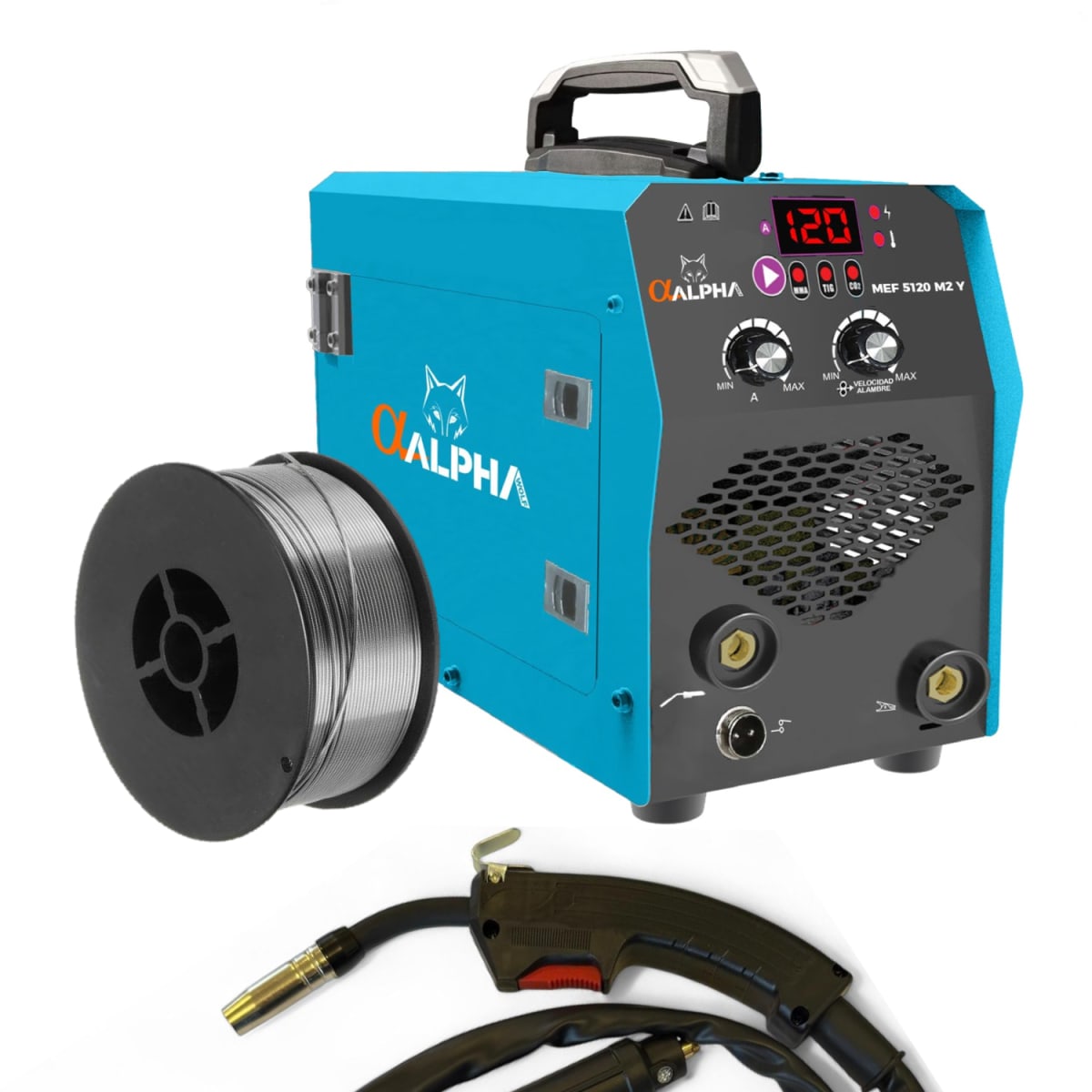 Soldadora MIG 120 Amp (+ MMA/TIG) ALPHA1