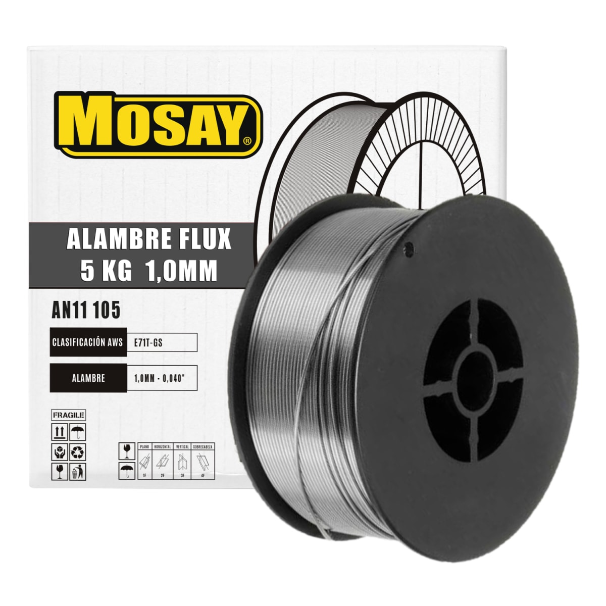 Soldadura Alambre Mig Flux Sin Gas 1.0mm 5kg MOSAY1