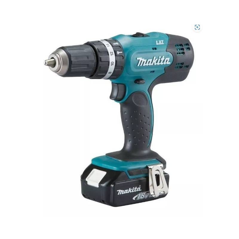 Taladro Percutor MAKITA 18v + Bateria 18v 1.5Ah + Cargador DHP453X10-13