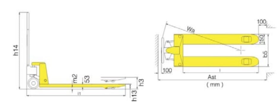 Transpaleta Manual 2500 Kg 685x1150mm BF-685 ITAKA1