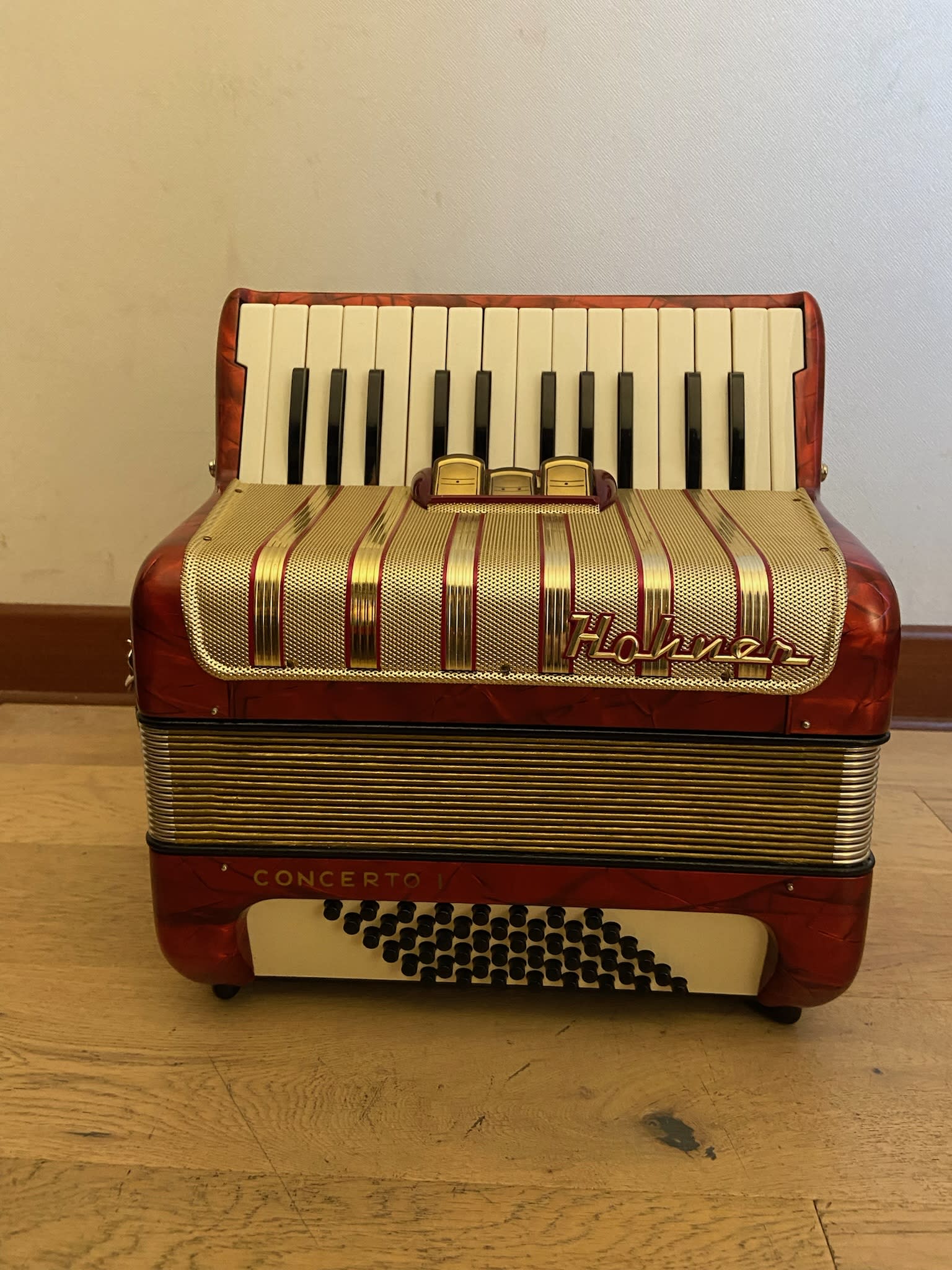 a piano 48 bajos Hohner Concerto I