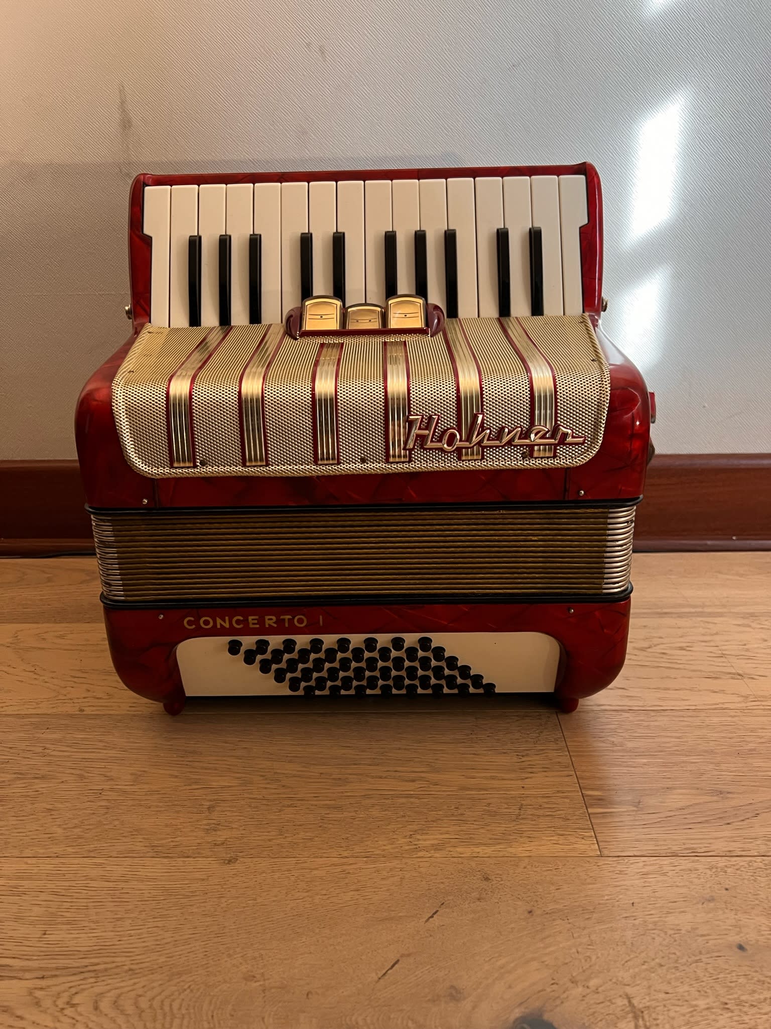 a piano 48 bajos Hohner Concerto I