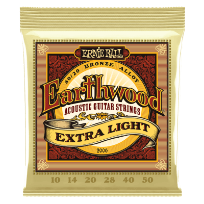 Cuerdas guitarra acústica Ernie Ball Earthwood Extra Light 80/20 Bronze 10-501