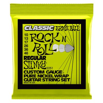 Cuerdas guitarra eléctrica Ernie Ball Regular Slinky Classic Rock N Roll Pure Nickel 10-46