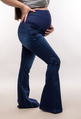 JEANS MATERNAL MODELO PALAZZO ALICE BLUE