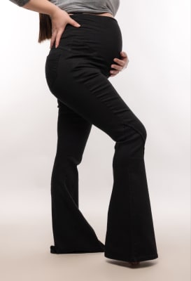 JEANS MATERNAL MODELO PALAZZO ALICE BLACK