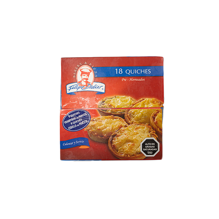 Quiche 9 de Champiñón Panceta y 9 de Cebolla Panceta (18 Un)1