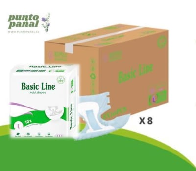 MEGA PACK PAÑAL BASIC PURPLE TALLA L (80u)