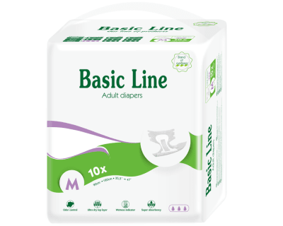 PAÑALES BASIC PURPLE TALLA M (10u)