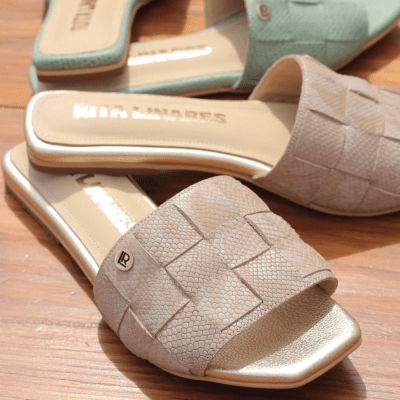 Sandalias Flat Rita Linares / Dorado1