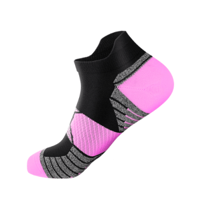 Medias de Compresión Tobilleras / Negro - Fucsia