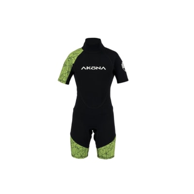 Wetsuit Corto Akona 2 mm de Niños / Negro - Verde